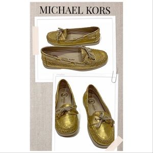 Michael Kors Loafers Blair Metallic Leather Women Loafers Shoes Size 5.5
